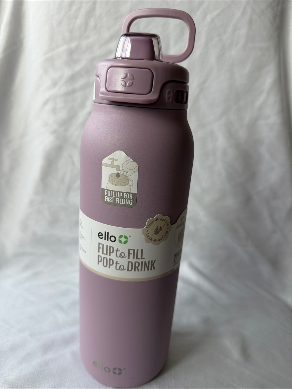 Ello Flip-to-Fill Water Bottle in Dusty Mauve